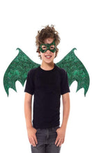Load image into Gallery viewer, Make believe, dragon wings and mask set, green dragon, Halloween costume