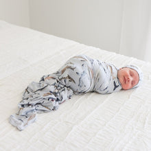 Load image into Gallery viewer, Posh Peanut Swaddle + Beanie - Maverick - Shark